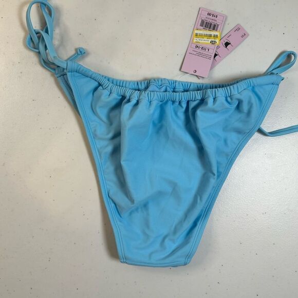 NWT Wild Fable Women’s Light Blue Side Ties Scoop Bikini Bottom - Size L 12/14 - Picture 7 of 8